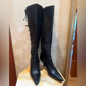 Manolo Blahnik Lace Up Heeled Boots